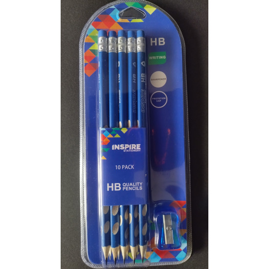 10 Pack HB Grooved Pencil