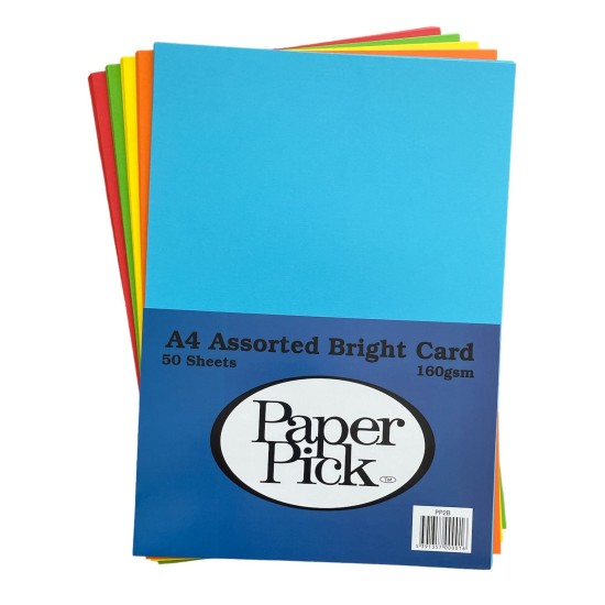 A4 Card Mixed Colours 50 Sheets
