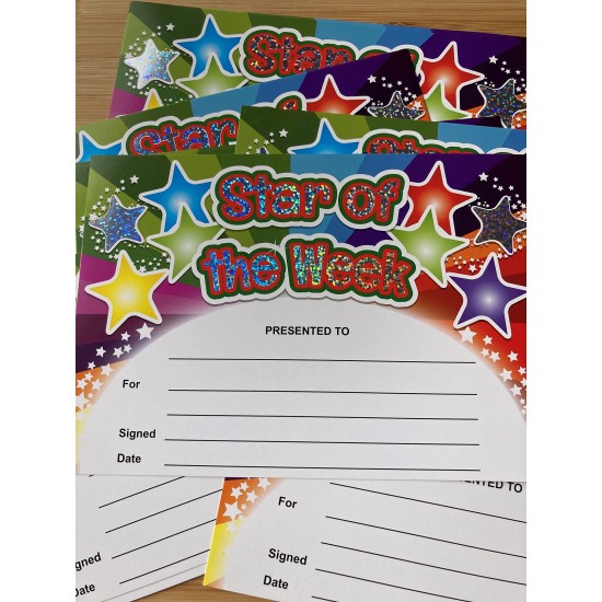 Award Certs Star Of The Week Sparkling