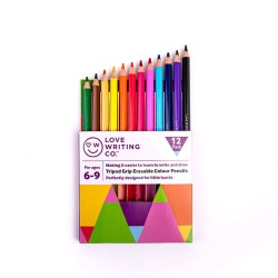 Tripod Grip Erasable Colouring Pencils Age 6-9