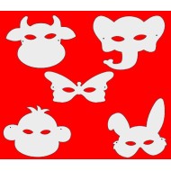 Cardboard Mask Plain Pack of 10
