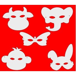 Cardboard Mask Plain Pack of 10