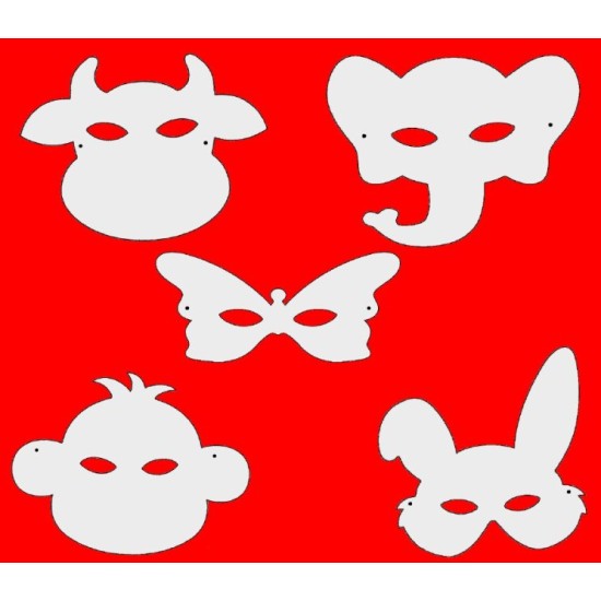 Cardboard Mask Plain Pack of 10