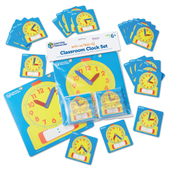 Classroom Clock Set Write on/ Wipe Off
