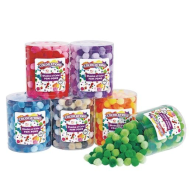Shades of Colour Pom Poms – Set of 6