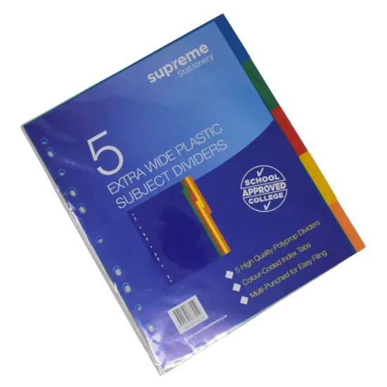 Subject Dividers 5 part Extra wide