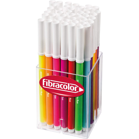32 Markers with Fluorescent Ink Fine Tip Superwashable