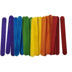 Lollipop Stick Jumbo Coloured Pk 50