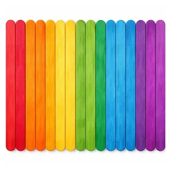 Lollipop Sticks Coloured Pk 500
