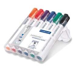 Drywipe Whiteboard Markers Wallet of 6 Chisel Tip