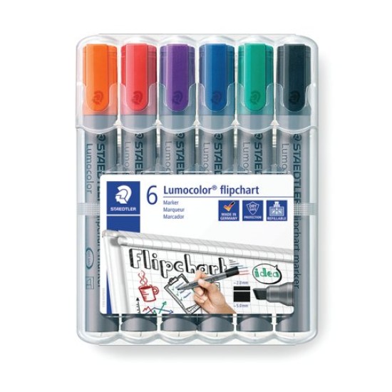 Staedtler Lumocolor Flipchart Markers Pack of 6