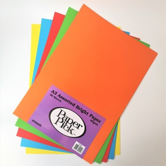 Photocopier paper A3 Bright Coloured  50's