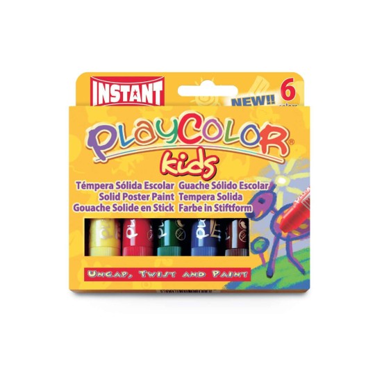 Playcolor Solid Paint Sticks Pk 6 CLEARANCE LINE