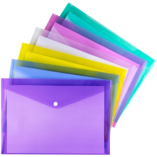 Button Wallet Folders A4 Pack of 240 Assorted