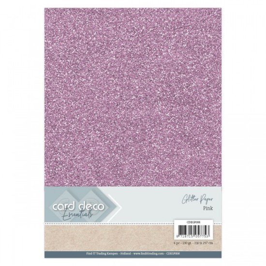 A4 Glitter Paper Pink