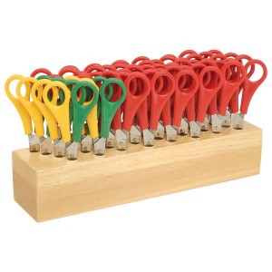 Wooden Scissor Block +30 Scissors OFFER