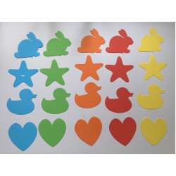 Duck, Heart, Rabbit, Star - Cut Out Shapes