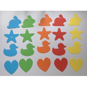 Duck, Heart, Rabbit, Star - Cut Out Shapes