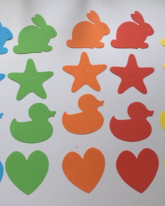 Duck, Heart, Rabbit, Star - Cut Out Shapes