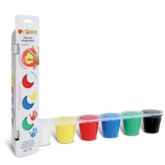 Primo Finger Paint 6x Pots of 40ml