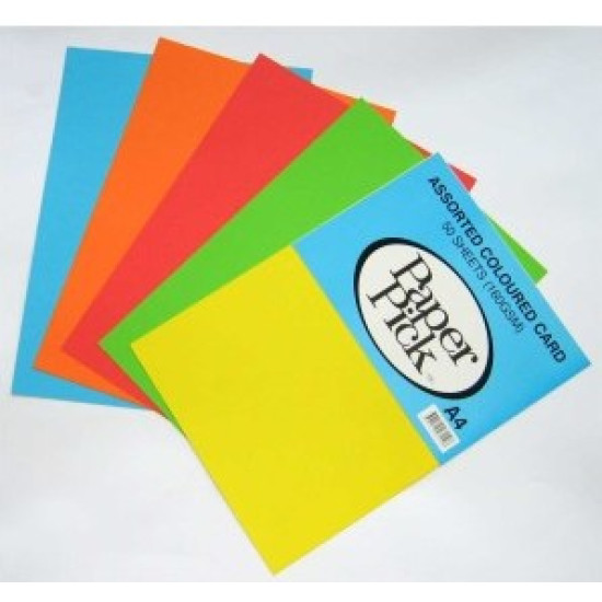A4 Card Mixed Colours 50 Sheets