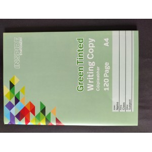 A4 Green Tinted Visual Aid Writing Copybook