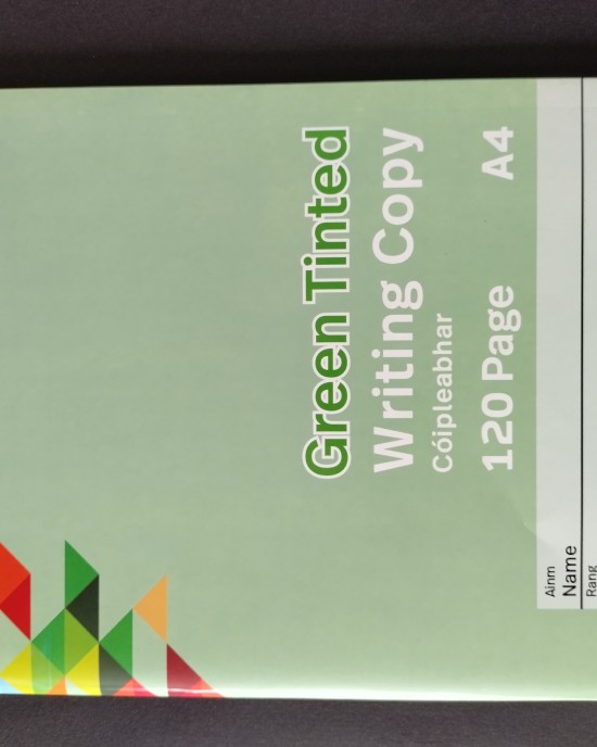 A4 Green Tinted Visual Aid Writing Copybook