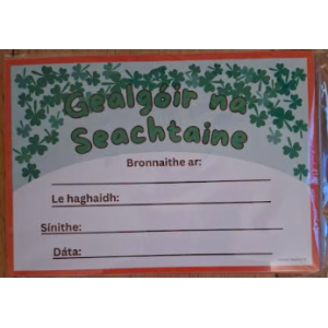 Award Card - Gealgoir na Seachtaine