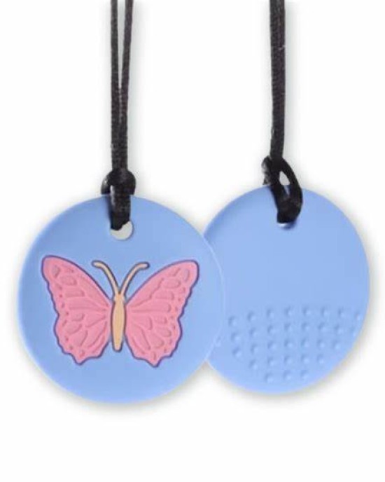 Butterfly Chew Pendant Lilac & Pink