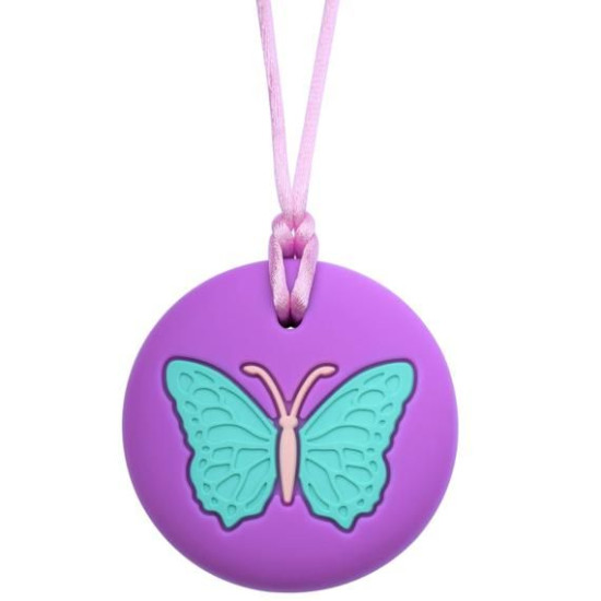 Butterfly Chewable Necklace Purple & Green