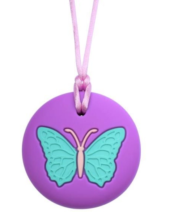 Butterfly Chewable Necklace Purple & Green 