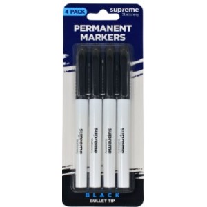 Permanent Marker 4pk Black 