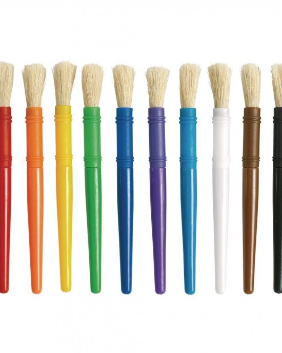 Plastic Chubby Paint Brushes Pack of 10