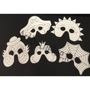 Cardboard Mask Printed Pack of 10