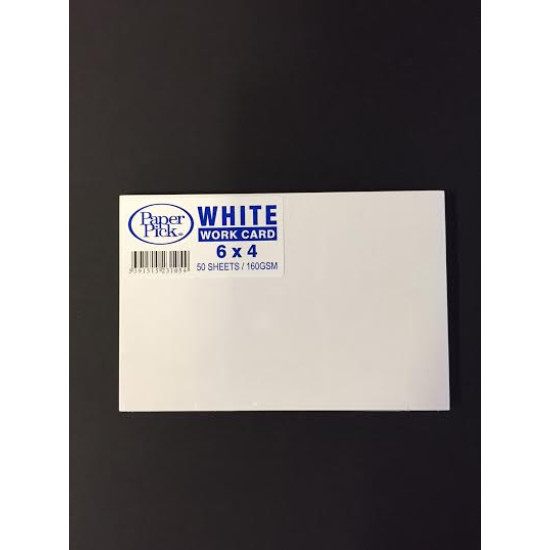 Flash Cards 6 x 4 White PK 50