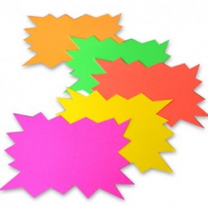 Fluorescent Word Stars A4 Pack of 5